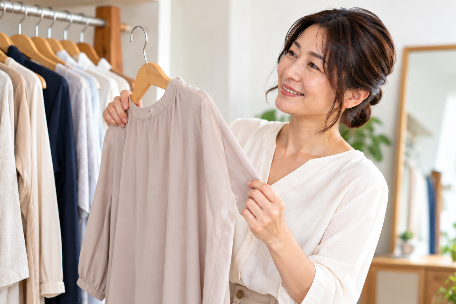 好きな服を選ぶ日本人女性のイメージ